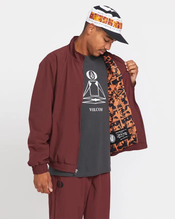 Skate Vitals Remy Stratton Track Jacket 8211 Merlot Mens Volcom Jackets
