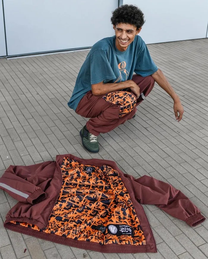 Skate Vitals Remy Stratton Track Jacket 8211 Merlot Mens Volcom Jackets