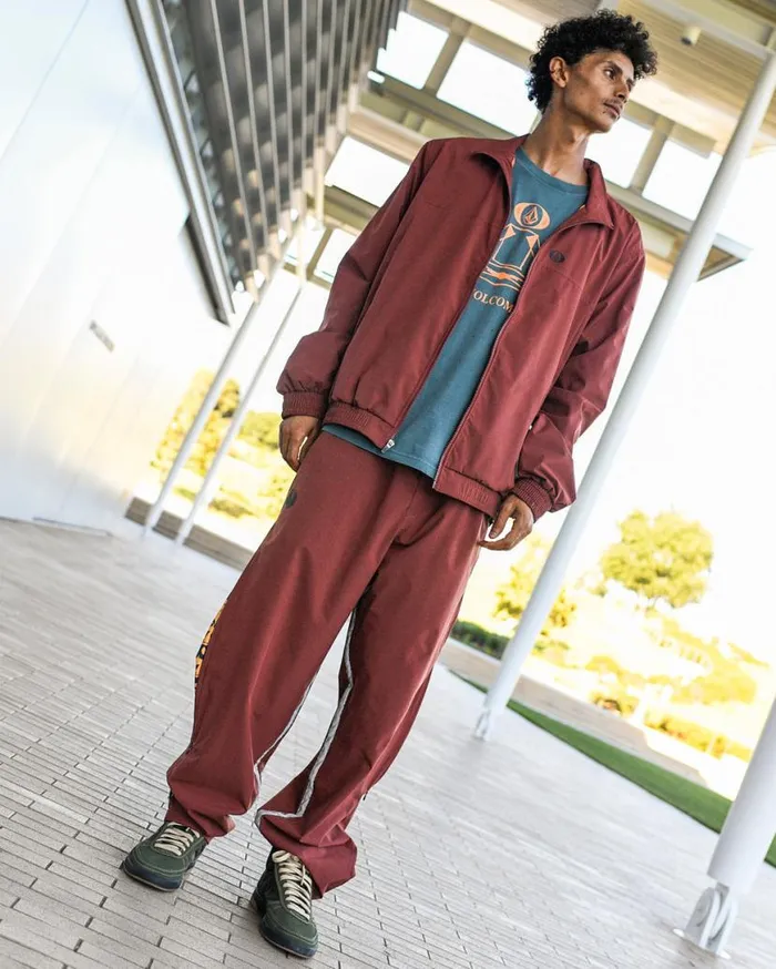 Skate Vitals Remy Stratton Track Jacket 8211 Merlot Mens Volcom Jackets