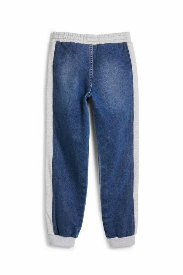 Skirts And Trousers Kids Desigual Ribbed Star Jogger Pants Blue