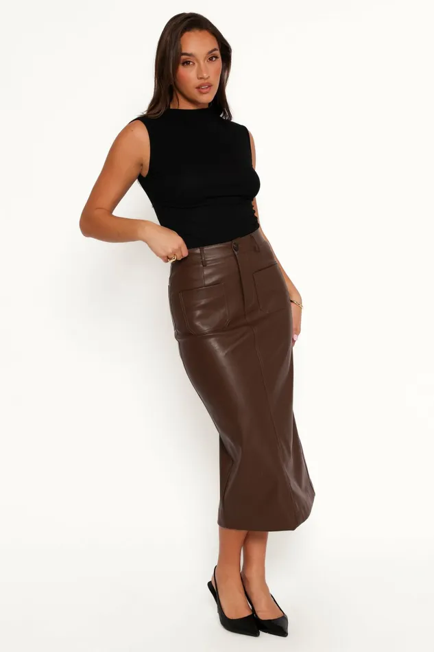Skirts Petal and Pup Women Colby Midi Skirt Brown