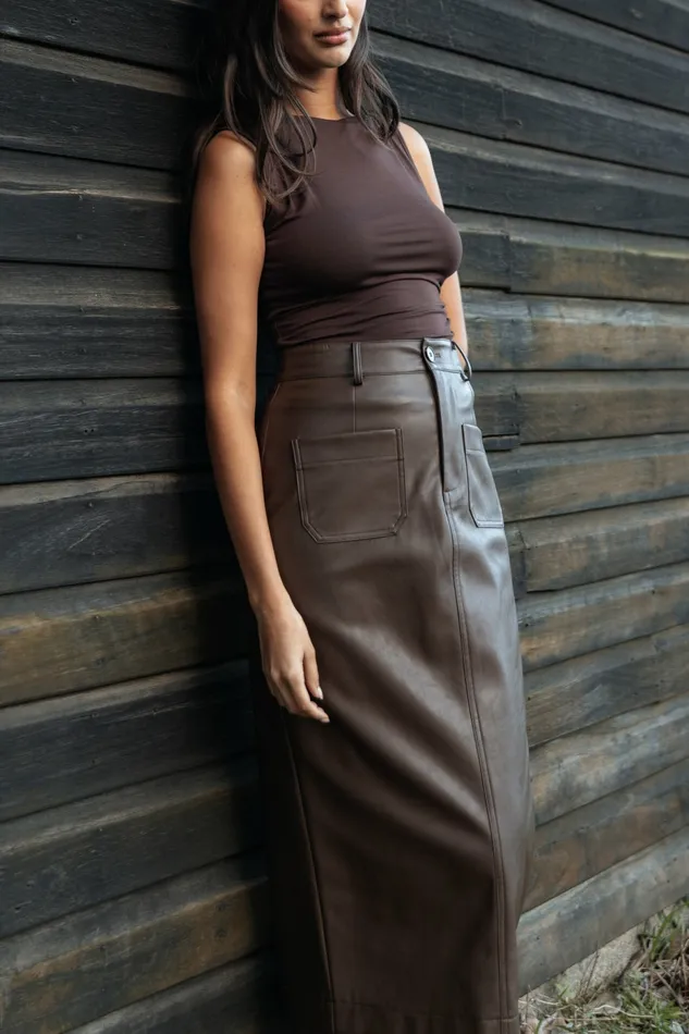 Skirts Petal and Pup Women Colby Midi Skirt Brown