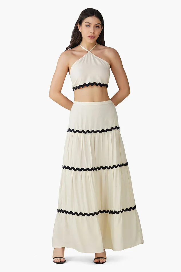 Skirts Women America and Beyond Vanilla RicRac Tiered Skirt