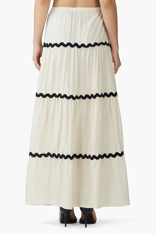 Skirts Women America and Beyond Vanilla RicRac Tiered Skirt