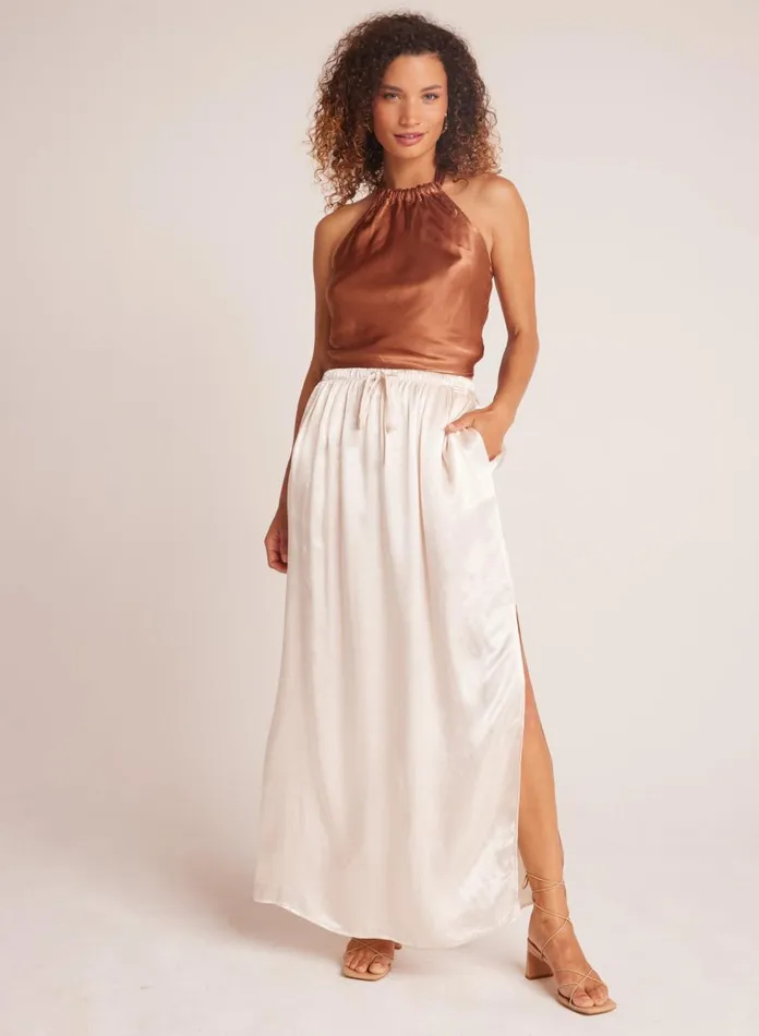 Skirts Women Bella Dahl Pleat Front Maxi Skirt 8211 Playa Sand
