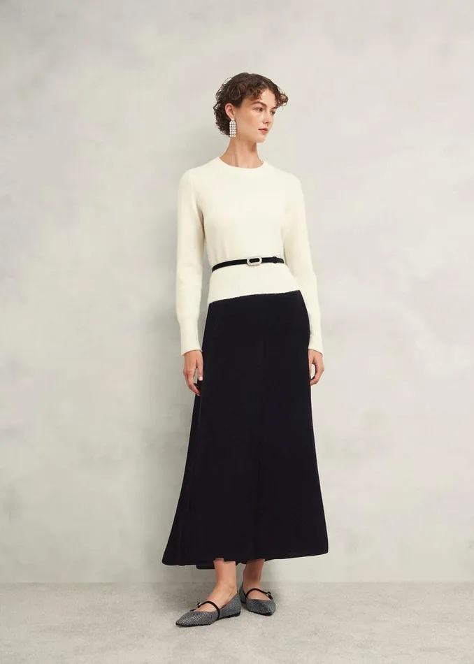 Skirts Women HOBBS Charteris Velvet Skirt Black