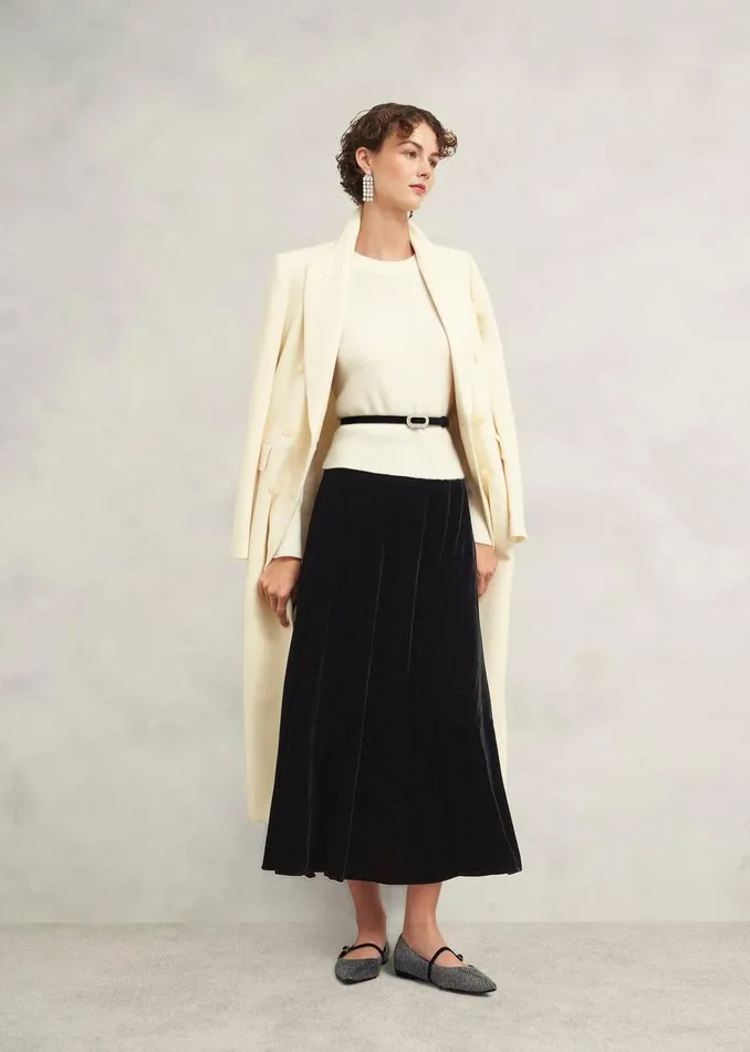 Skirts Women HOBBS Charteris Velvet Skirt Black