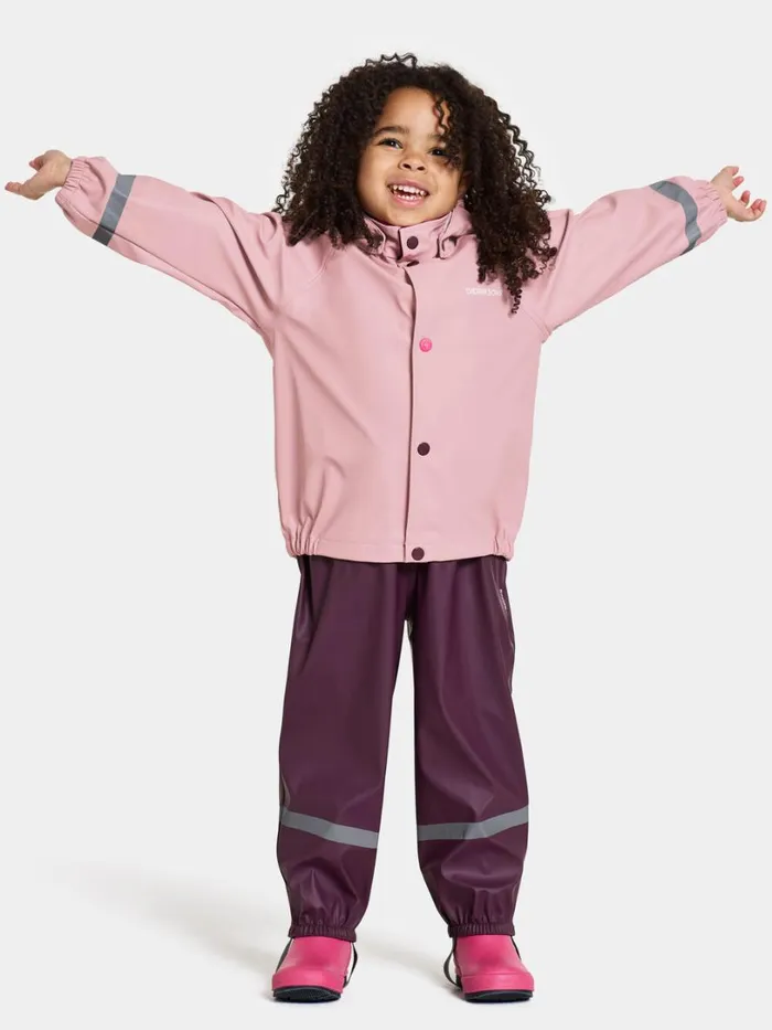 Slaskeman Kids039 Set Galon Soft Pink Kids Didriksons Unlined Rain Set