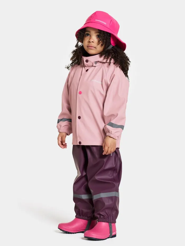 Slaskeman Kids039 Set Galon Soft Pink Kids Didriksons Unlined Rain Set