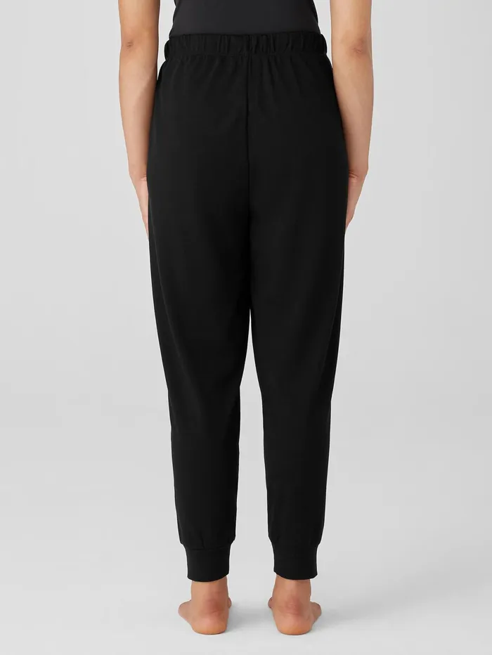 Sleepwear Women Eileen Fisher Organic Cotton Interlock Jogger Sleep Pant Black