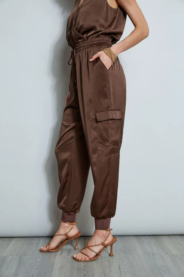 Sleeveless Dresses Women Elie Tahari Satin Jumpsuit SUMATRA