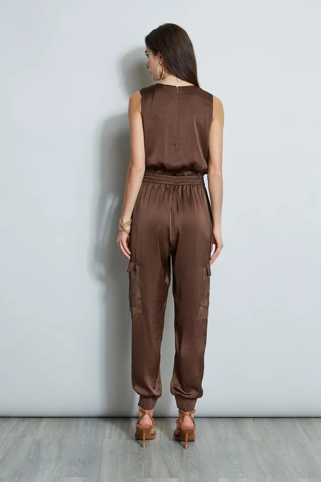 Sleeveless Dresses Women Elie Tahari Satin Jumpsuit SUMATRA