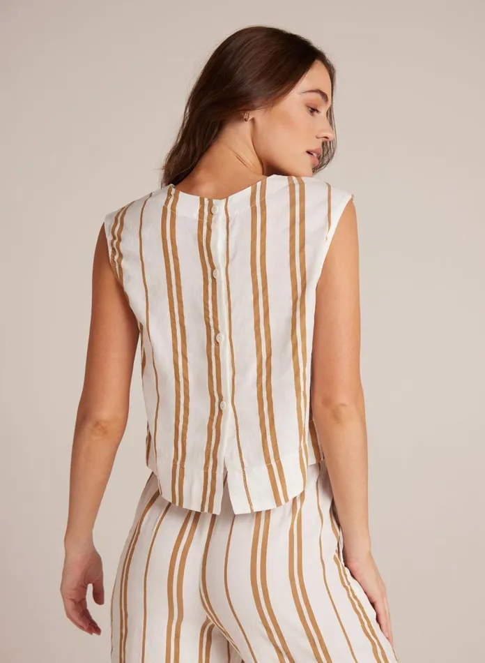Sleeveless Women Bella Dahl Boxy Button Back Top 8211 Redwood Stripe Sleeveless Women Bella Dahl Boxy Button Back Top 8211 Redwood Stripe