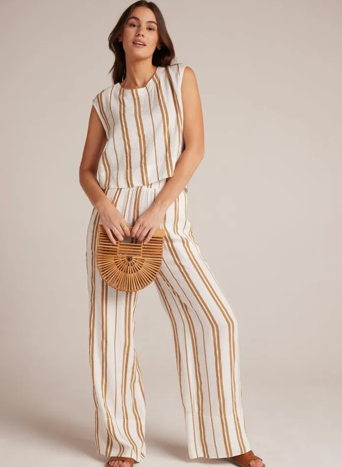 Sleeveless Women Bella Dahl Boxy Button Back Top 8211 Redwood Stripe Sleeveless Women Bella Dahl Boxy Button Back Top 8211 Redwood Stripe