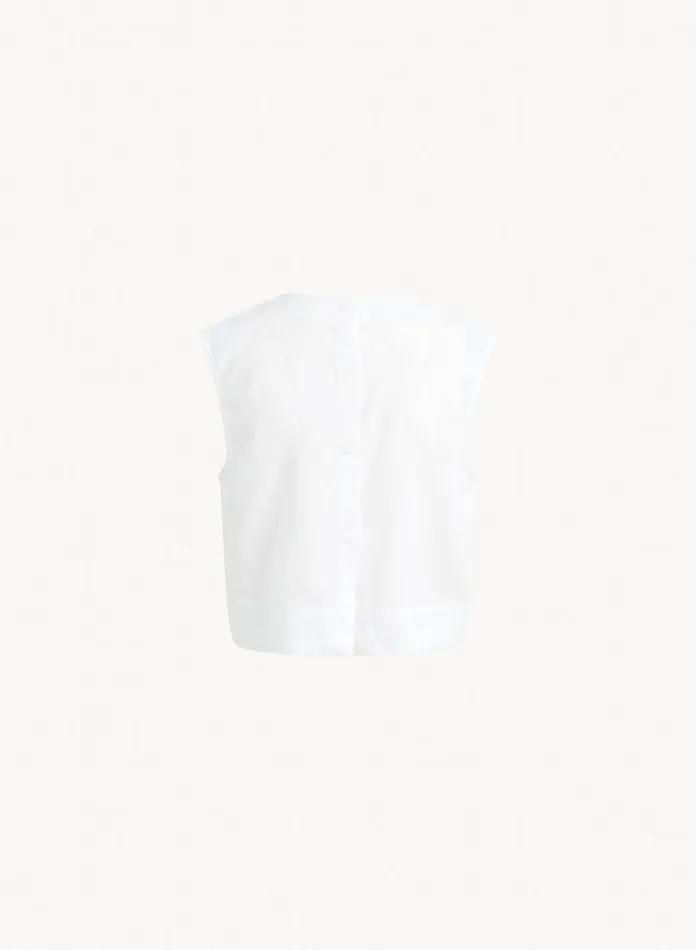 Sleeveless Women Bella Dahl Boxy Button Back Top 8211 White Sleeveless Women Bella Dahl Boxy Button Back Top 8211 White