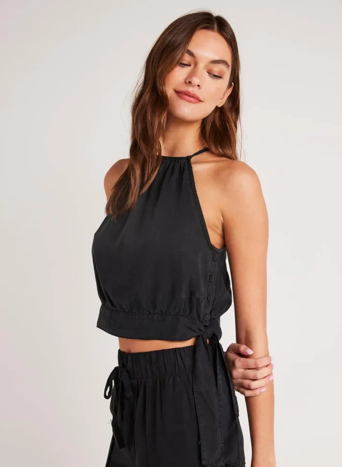 Sleeveless Women Bella Dahl Cropped Side Tie Halter 8211 Black Sleeveless Women Bella Dahl Cropped Side Tie Halter 8211 Black