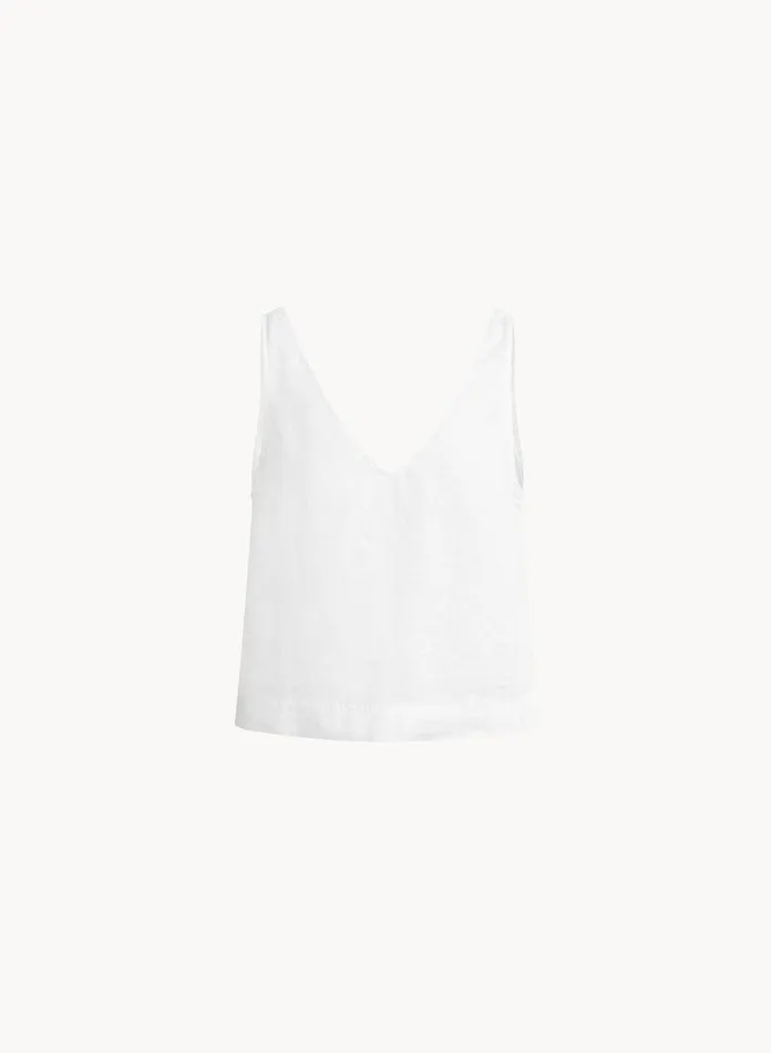 Sleeveless Women Bella Dahl Sleeveless Button Back VNeck Top 8211 White