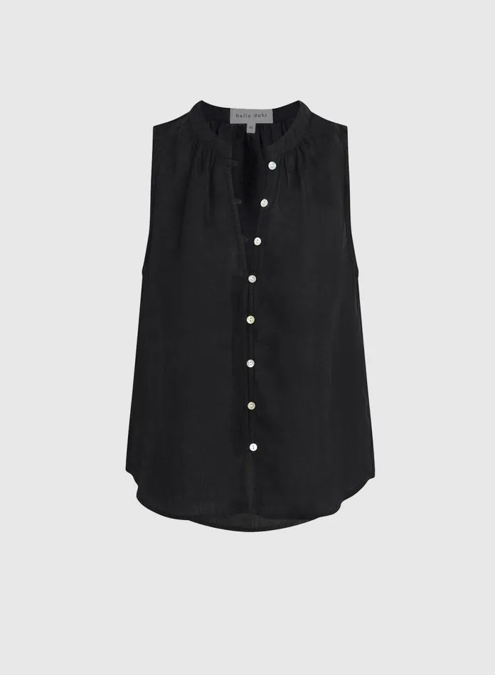 Sleeveless Women Bella Dahl Sleeveless Shirred Shoulder Blouse 8211 Black