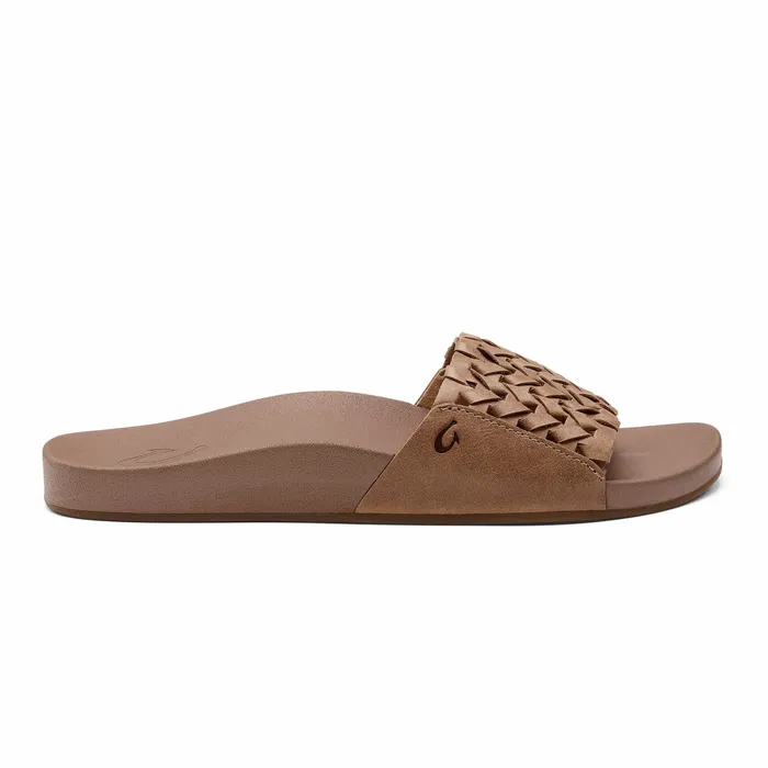 Slides Women Olukai Kmola Leather Slide Sandals 8211 Tan