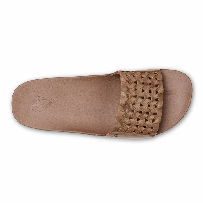 Slides Women Olukai Kmola Leather Slide Sandals 8211 Tan