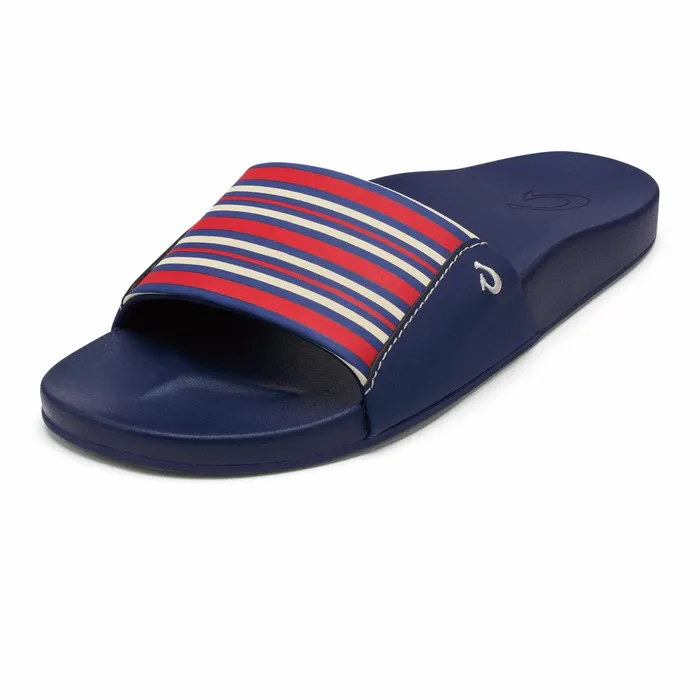 Slides Women Olukai Kpuni Slide Sandals 8211 Trench Blue Stripe 8211 Color
