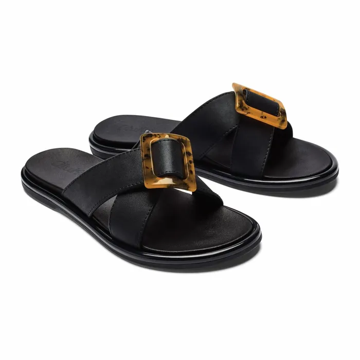 Slides Women Olukai Lai Slide Slide Beach Sandals 8211 Black