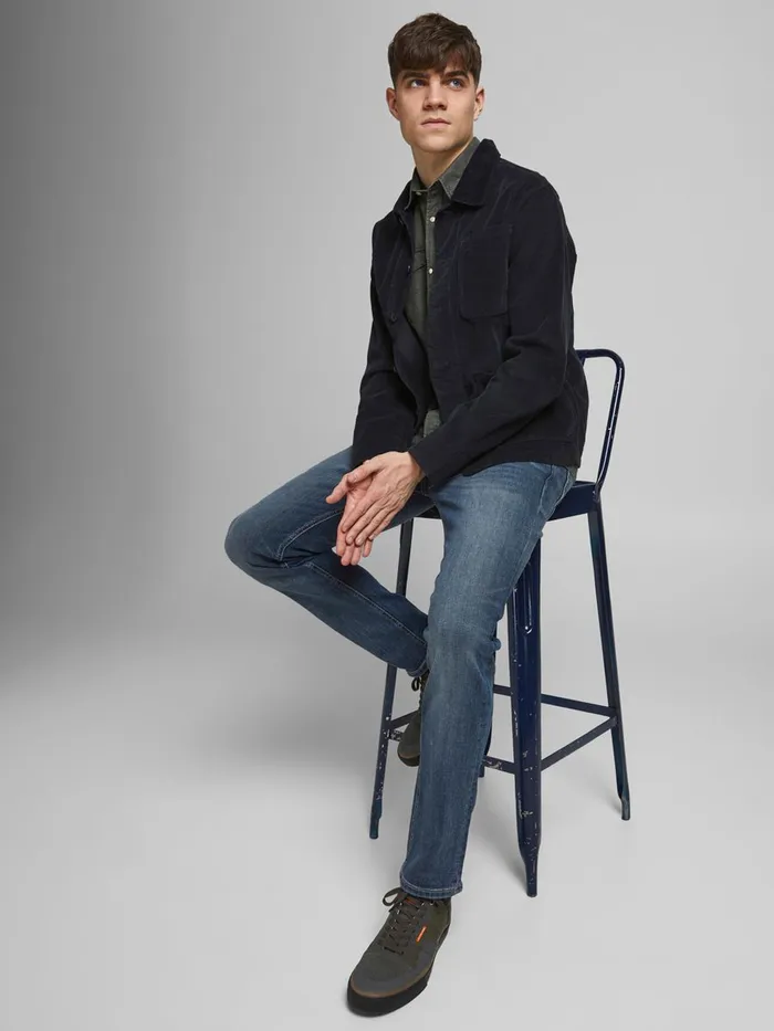 Slim and Straight Jeans JACK and JONES Mens TIM ORIGINAL AM 620 SLIMSTRAIGHT FIT JEANS Blue Blue Denim