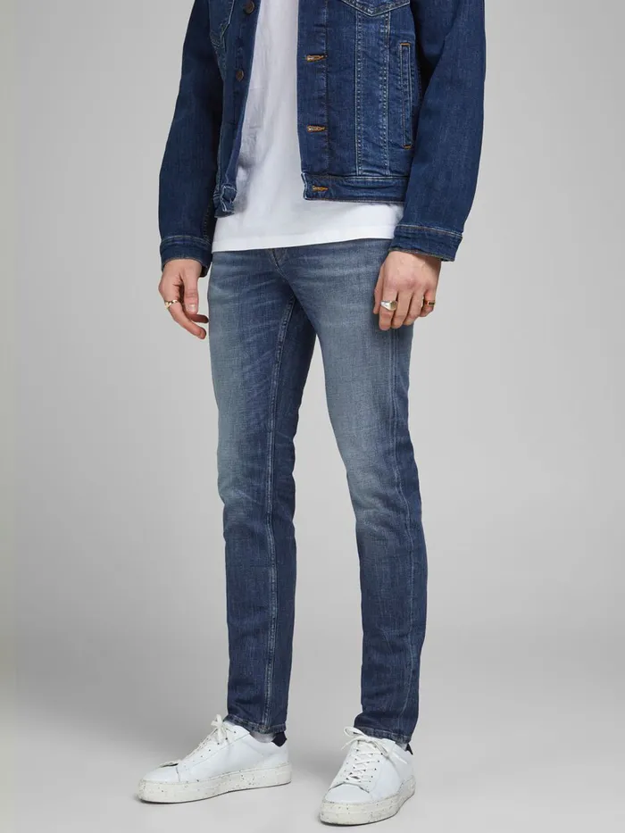 Slim and Straight Jeans JACK and JONES Mens TIM VINTAGE CJ 336 SLIMSTRAIGHT FIT JEANS Blue Blue Denim