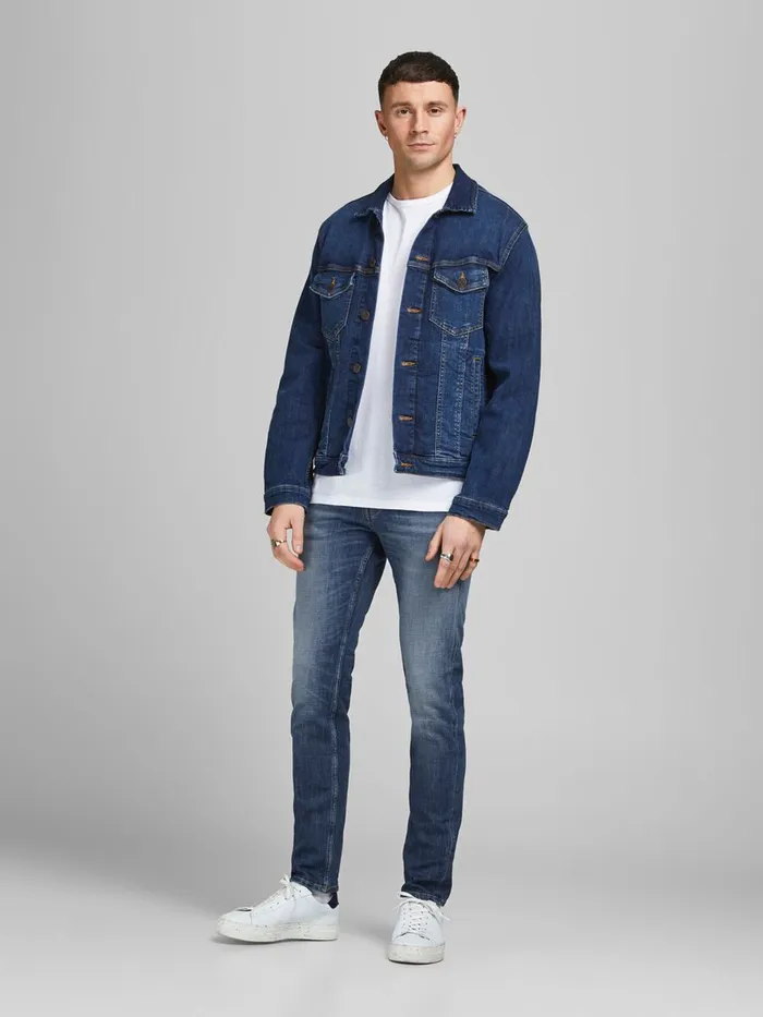 Slim and Straight Jeans JACK and JONES Mens TIM VINTAGE CJ 336 SLIMSTRAIGHT FIT JEANS Blue Blue Denim