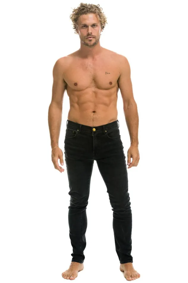 Slim Fit Surfer Denim Jean 8211 Vintage Black WomenMen Aviator Nation Denim
