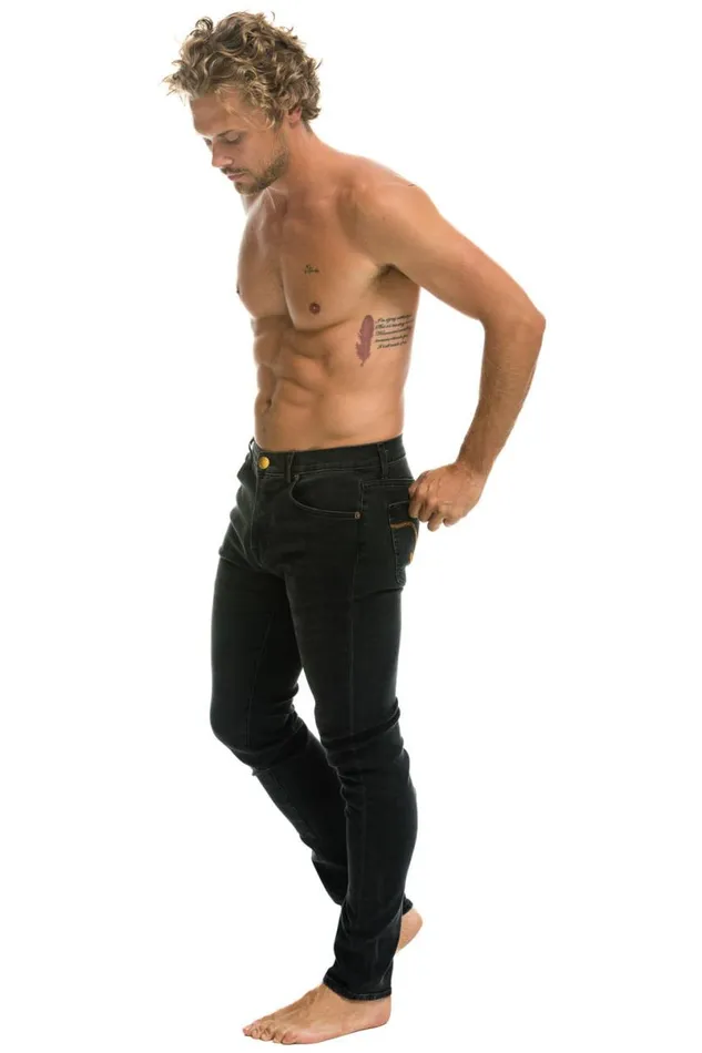 Slim Fit Surfer Denim Jean 8211 Vintage Black WomenMen Aviator Nation Denim
