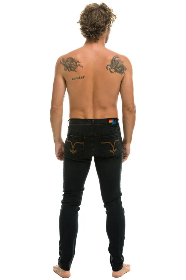 Slim Fit Surfer Denim Jean 8211 Vintage Black WomenMen Aviator Nation Denim