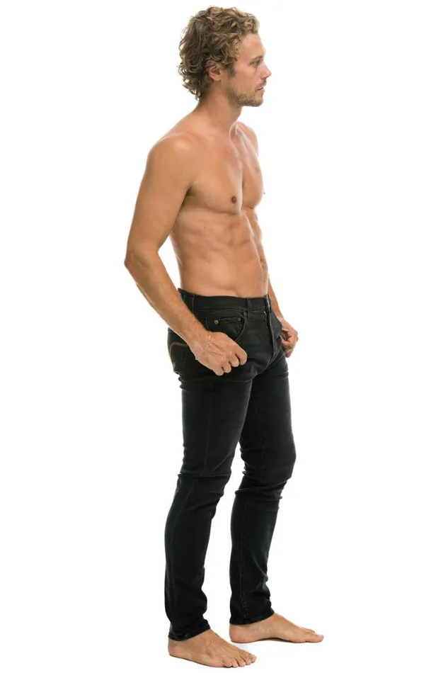 Slim Fit Surfer Denim Jean 8211 Vintage Black WomenMen Aviator Nation Denim