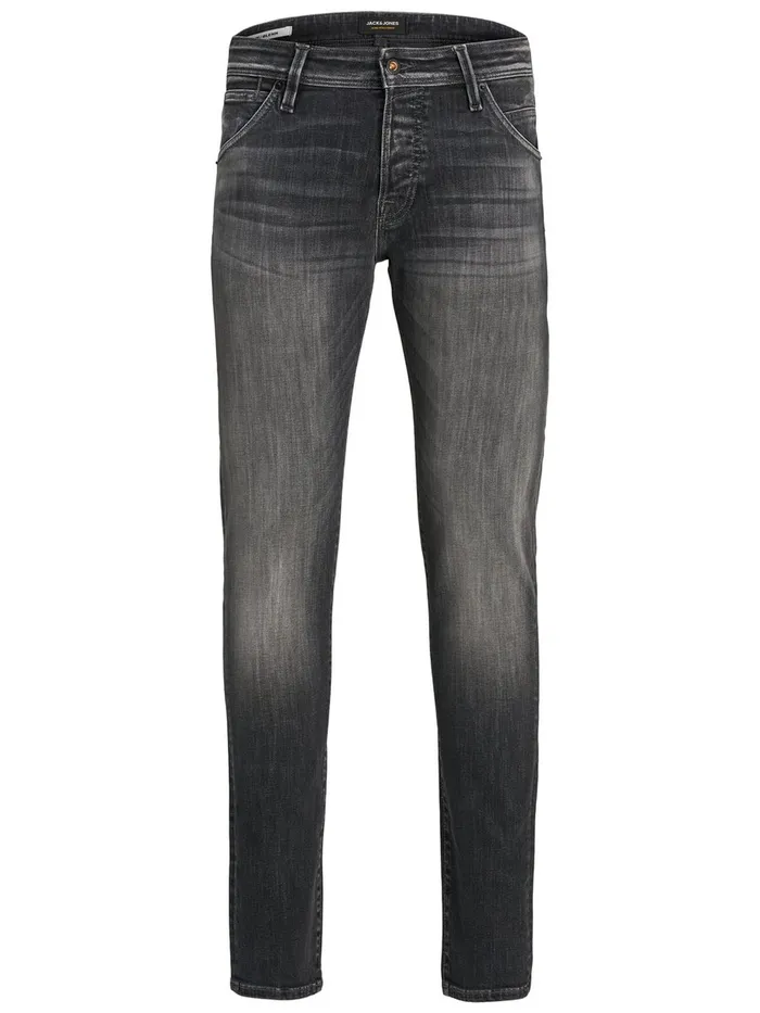 Slim Jeans JACK and JONES Mens GLENN FOX AGI 304 50SPS SLIM FIT JEANS Grey Black Denim
