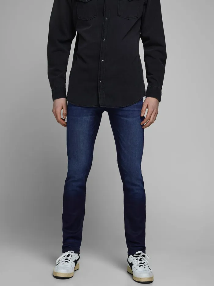 Slim Jeans JACK and JONES Mens GLENN FOX AM 892 SLIM FIT JEANS Blue Blue Denim