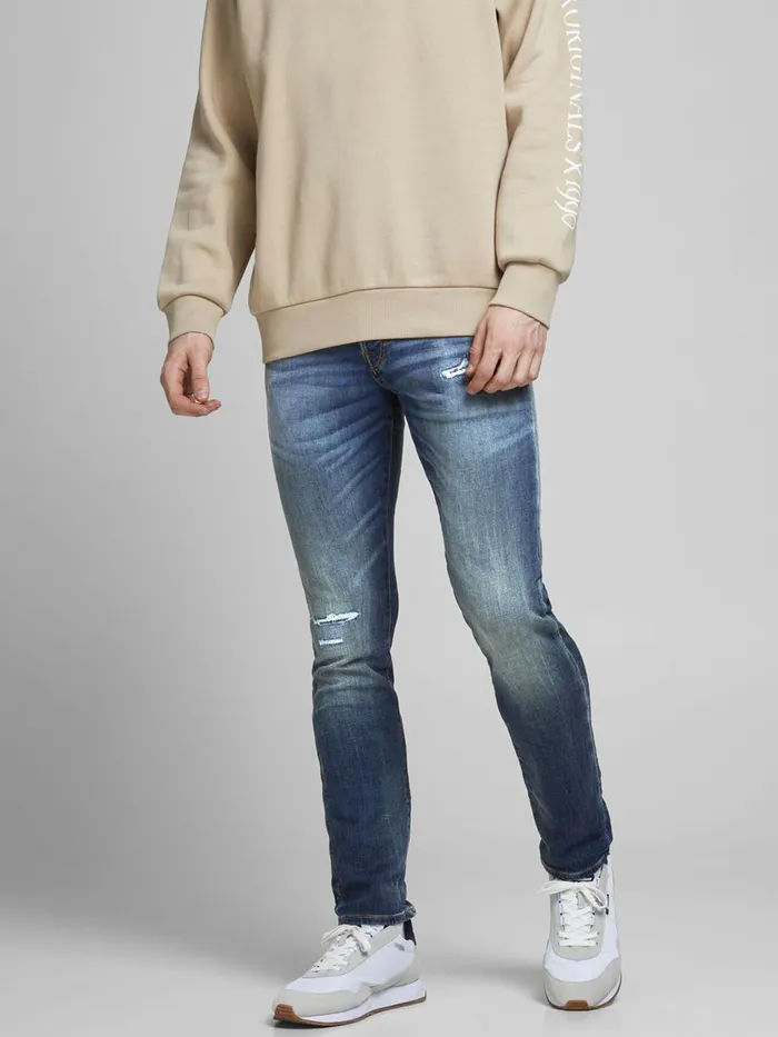 Slim Jeans JACK and JONES Mens GLENN ICON GE 176 INDIGO KNIT SLIM FIT JEANS Blue Blue Denim Slim Jeans JACK and JONES Mens GLENN ICON GE 176 INDIGO KNIT SLIM FIT JEANS Blue Blue Denim