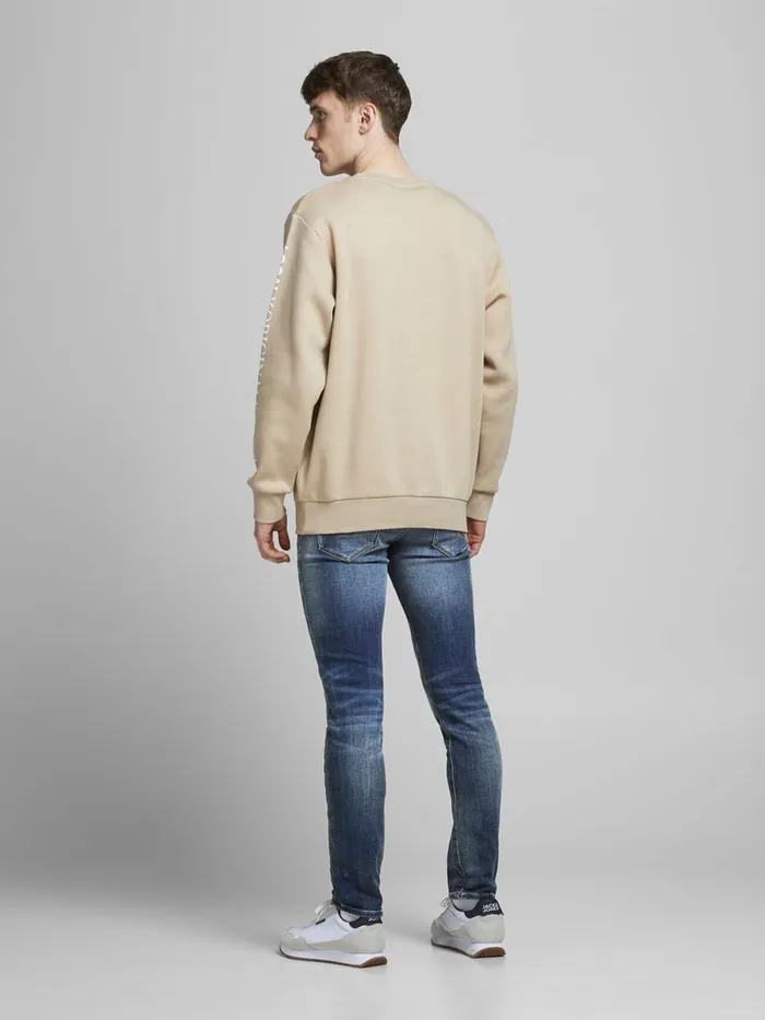 Slim Jeans JACK and JONES Mens GLENN ICON GE 176 INDIGO KNIT SLIM FIT JEANS Blue Blue Denim