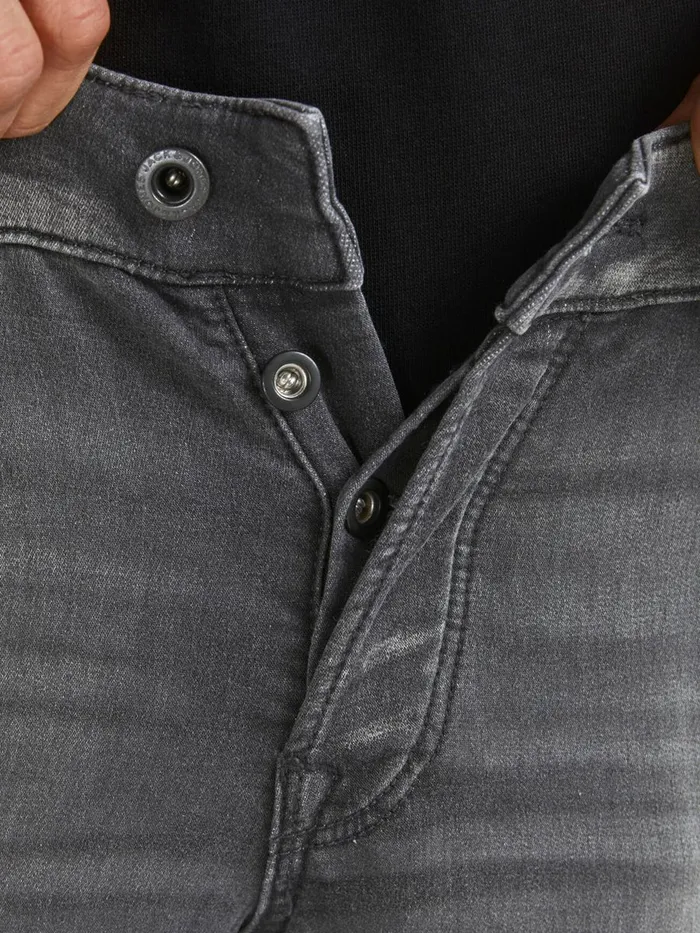 Slim Jeans JACK and JONES Mens GLENN ICON GE 376 INDIGO KNIT SLIM FIT JEANS Grey Grey Denim
