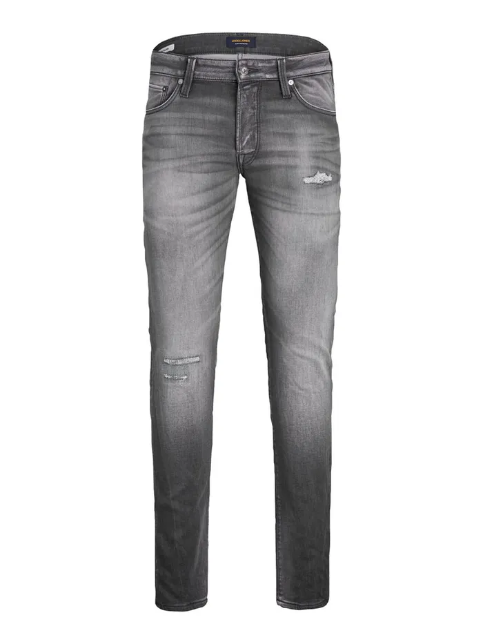 Slim Jeans JACK and JONES Mens GLENN ICON GE 376 INDIGO KNIT SLIM FIT JEANS Grey Grey Denim