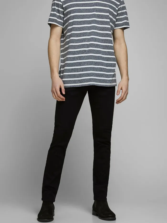 Slim Jeans JACK and JONES Mens GLENN ICON JJ 177 50SPS SLIM FIT JEANS Black Black Denim