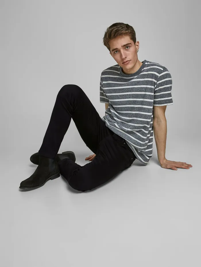 Slim Jeans JACK and JONES Mens GLENN ICON JJ 177 50SPS SLIM FIT JEANS Black Black Denim