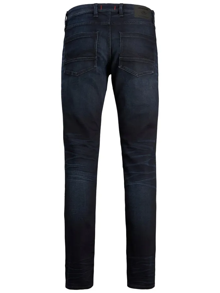 Slim Jeans JACK and JONES Mens GLENN LEON GE 071 INDIGO KNIT SLIM FIT JEANS Blue Blue Denim