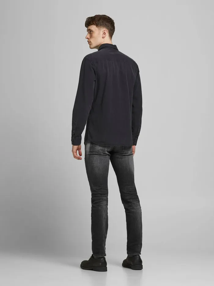 Slim Jeans JACK and JONES Mens GLENN ORIGINAL JJ 260 SLIM FIT JEANS Black Black Denim