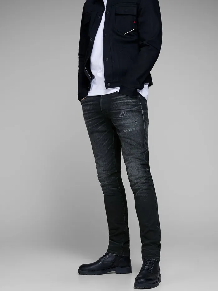 Slim Jeans JACK and JONES Mens GLENN ROYAL R202 RDD SLIM FIT JEANS Black Black Denim