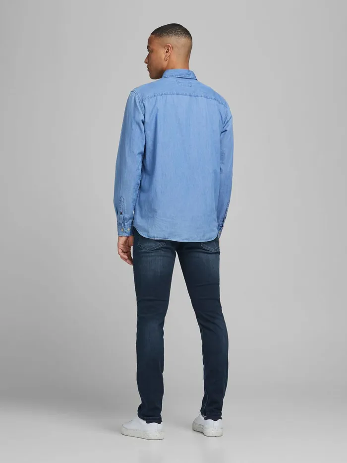 Slim Jeans JACK and JONES Mens TIM ORIGINAL CJ 925 SLIMSTRAIGHT FIT JEANS Blue Blue Denim