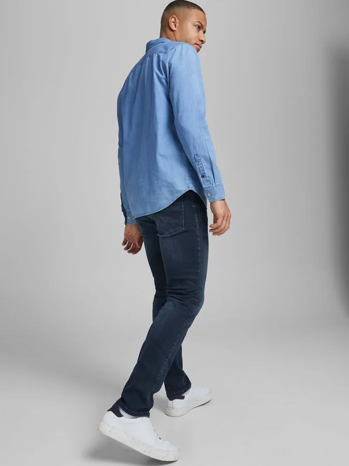 Slim Jeans JACK and JONES Mens TIM ORIGINAL CJ 925 SLIMSTRAIGHT FIT JEANS Blue Blue Denim