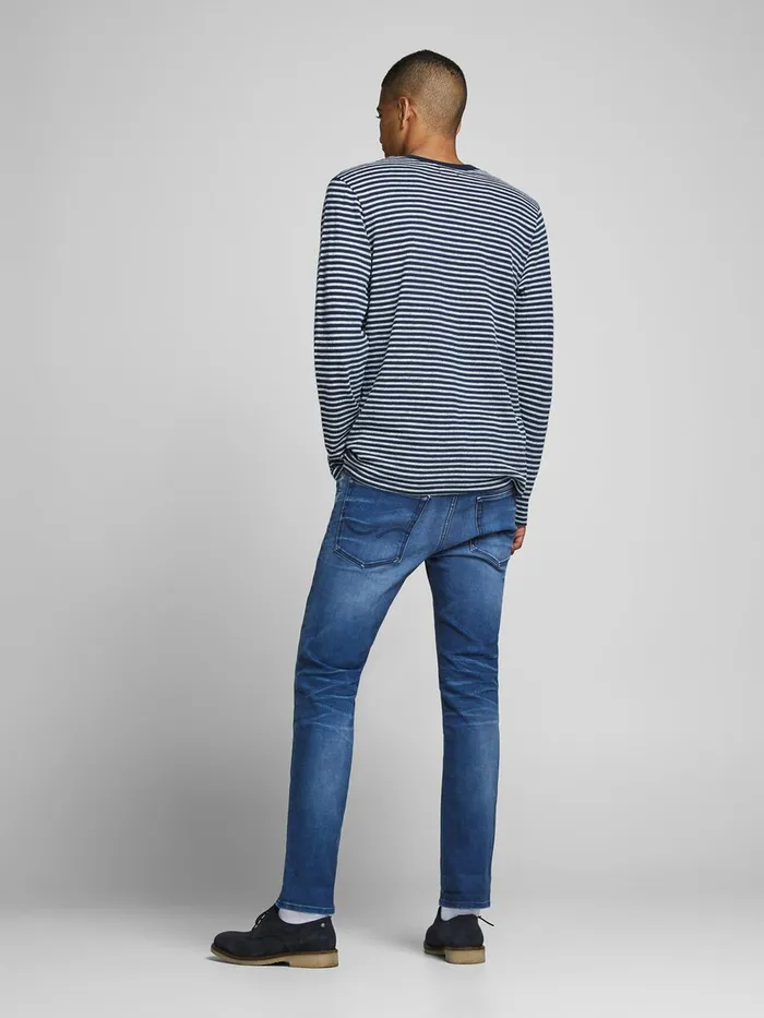 Slim Jeans JACK and JONES Mens TIM ORIGINAL JOS 519 SLIMSTRAIGHT FIT JEANS Blue Blue Denim