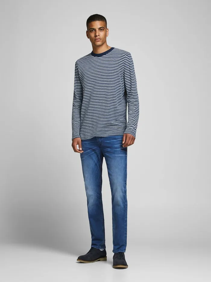 Slim Jeans JACK and JONES Mens TIM ORIGINAL JOS 519 SLIMSTRAIGHT FIT JEANS Blue Blue Denim