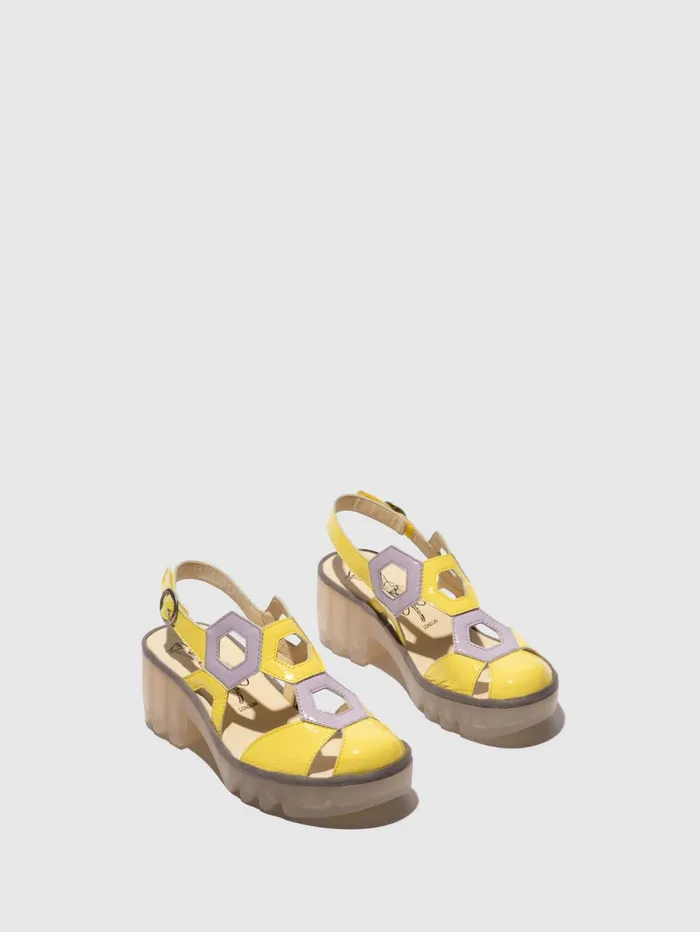 SlingBack Sandals TRUL582FLY LEMONVIOLET Women Fly London Sandals
