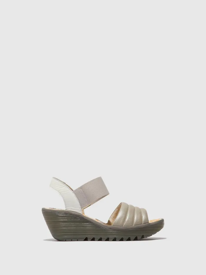 SlingBack Sandals YIKO414FLY SILVEROFFWHITE Women Fly London Sandals